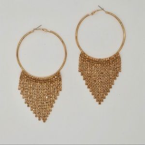 Bronze fringe hoops